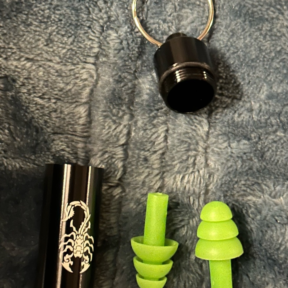 Black and Green Keychain Earplugs